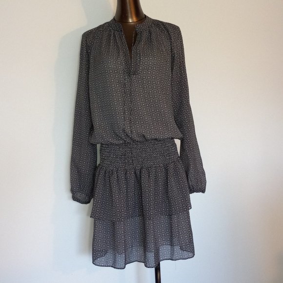 100% pure silk, tiered, boho above-knee dress - Picture 3 of 16